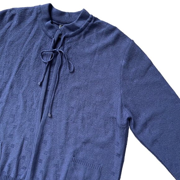 FREYA (Germany) Vintage Moss Stitch Garter Block Open Front Cardigan : L - Picture 4 of 7